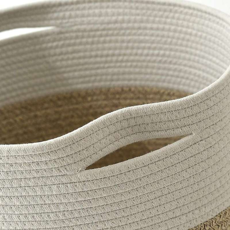 Woven Rope Basket with Lid Cotton Rope Woven Baskets for Organizing Large Laundry Baskets Hamper Bas