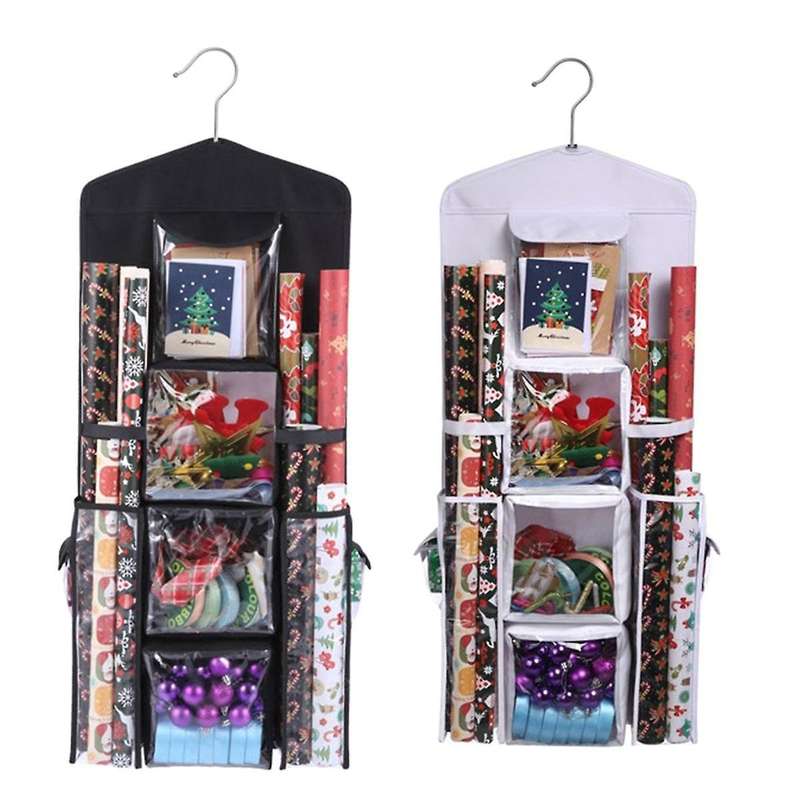 Wrapping Paper Storage, Gift Wrap Organizer Holder Double-sided Hanging Gift Bag Storage Organizer