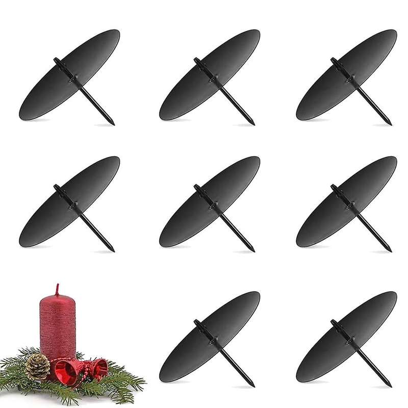 Wreath Candle Holder, 8 Cm Advent Candle Holder, Metal Candle Holder, Christmas Candle Plate with 8