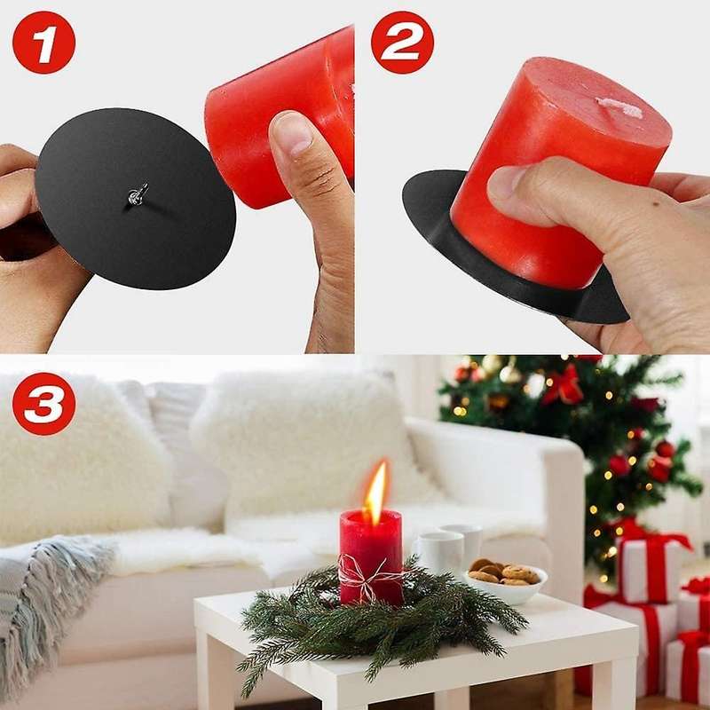 Wreath Candle Holder, 8 Cm Advent Candle Holder, Metal Candle Holder, Christmas Candle Plate with 8