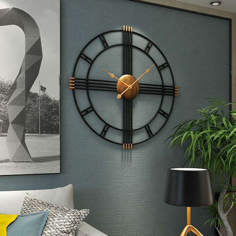 Wrought Iron Clock Wall Decoration Restaurant Background Decor Wall Clocks Pendant Office Ornaments