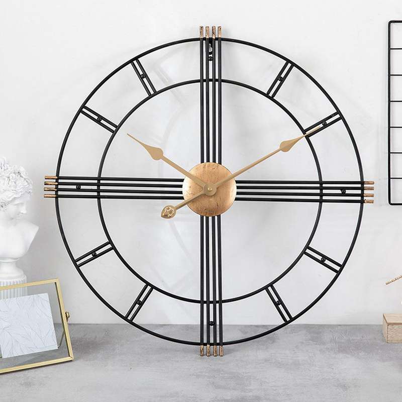 Wrought Iron Clock Wall Decoration Restaurant Background Decor Wall Clocks Pendant Office Ornaments