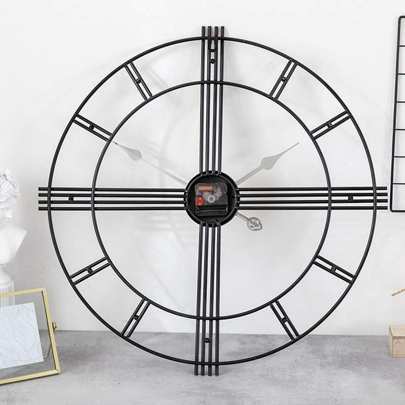 Wrought Iron Clock Wall Decoration Restaurant Background Decor Wall Clocks Pendant Office Ornaments