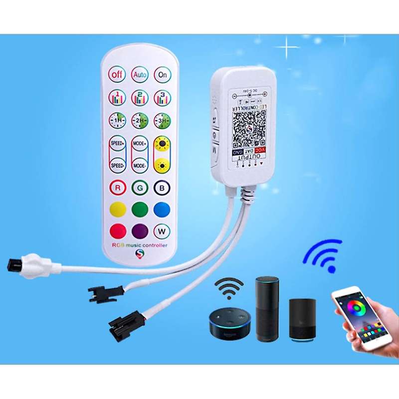 WS2812B Bluetooth Controller for Addressable LED Strip Light 5050 RGB LED Tape 24Key Remote Music Sm