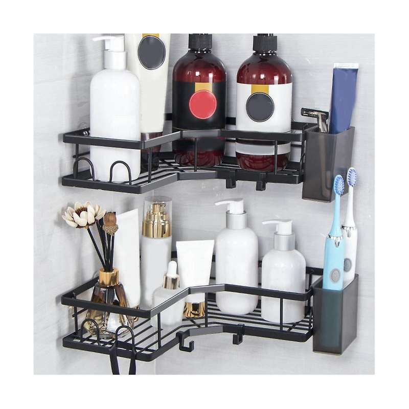 Wrought Iron Triangle Rack Bathroom Punching-free Storage Rack Bathroom Wall-hung Toiletries Finishi