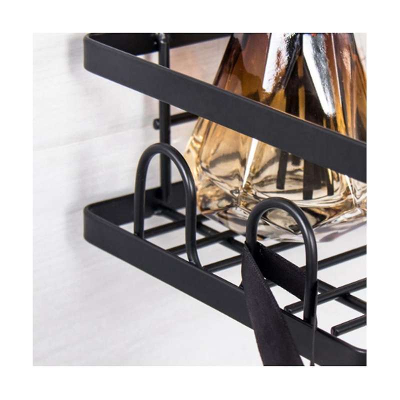 Wrought Iron Triangle Rack Bathroom Punching-free Storage Rack Bathroom Wall-hung Toiletries Finishi