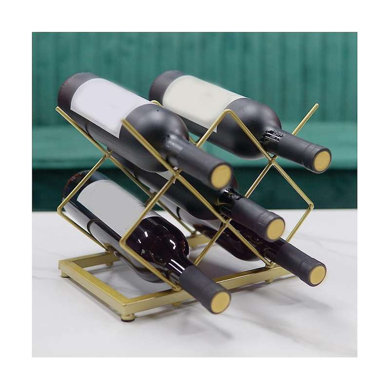 Wrought Iron Gold Wine Rack Home Wine Storage Rack Wine Rack Ornaments