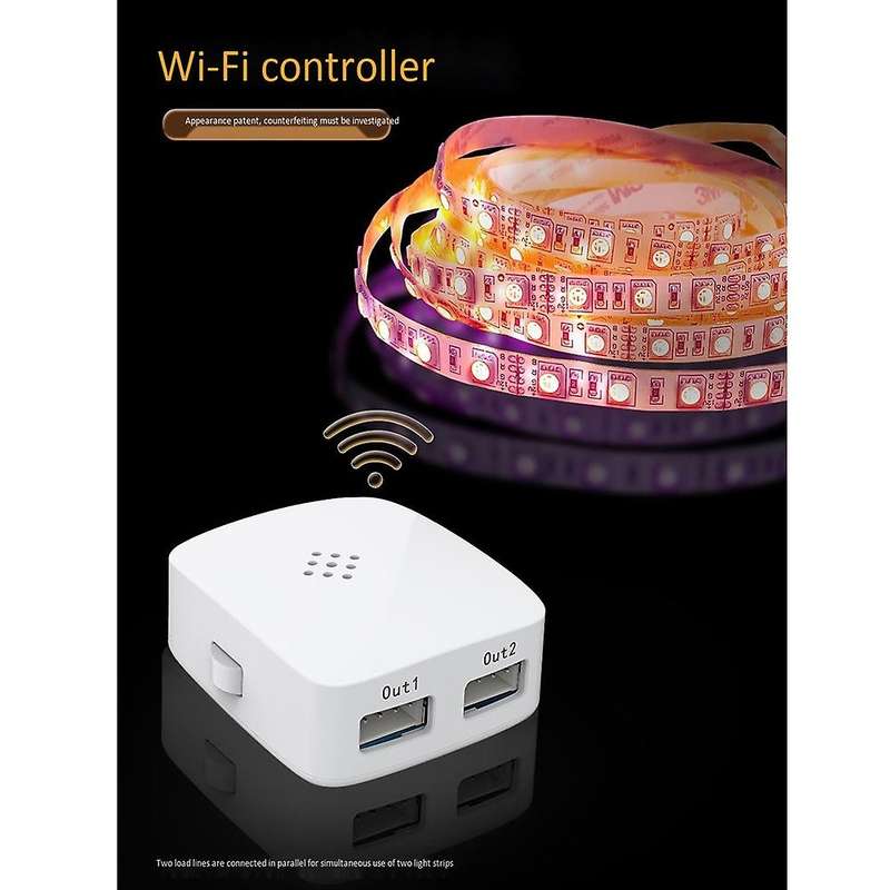 WS2812B WiFi Voice 2 Output SPI Alexa Google Home Controller for WS2811 WS2812 WS2815 Light Strip DC