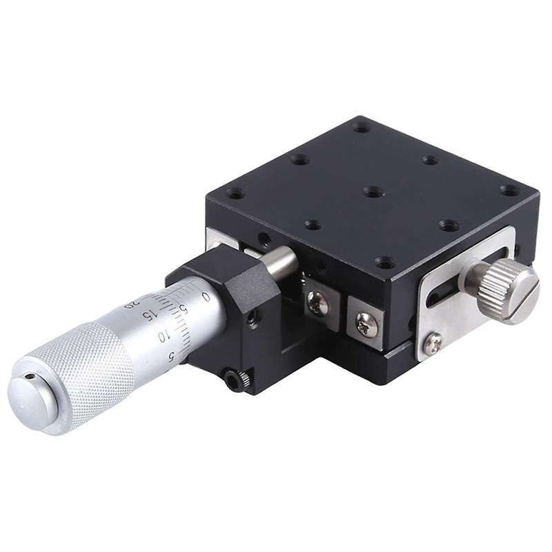 X Axis 40X40mm Knob Micrometer Sliding Stage Guide Rail Type Platform Manual Displacement Sliding Ta