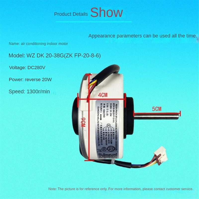 WZDK20-38G Air Conditioner Indoor Motor (ZKFP-20-8-6) 20W Household Brushless DC Fan Motor