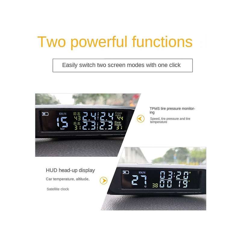 X1 Car Hud Head-up Display Steel Tire Pressure Monitoring External Solar Energy Detection Tpms Syst
