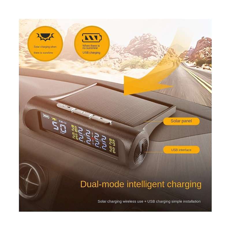 X1 Car Hud Head-up Display Steel Tire Pressure Monitoring External Solar Energy Detection Tpms Syst
