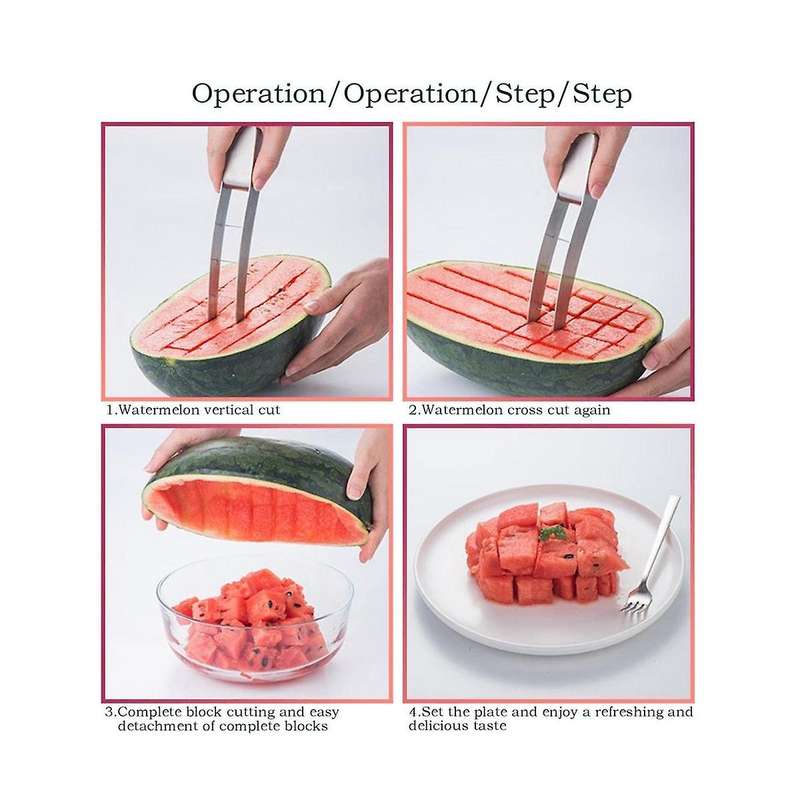 Wtermelon Cutter Slicer Cut Watermelon Into-Cubes Knife Melon Baller for Kitchen Gadgets Useful Cool