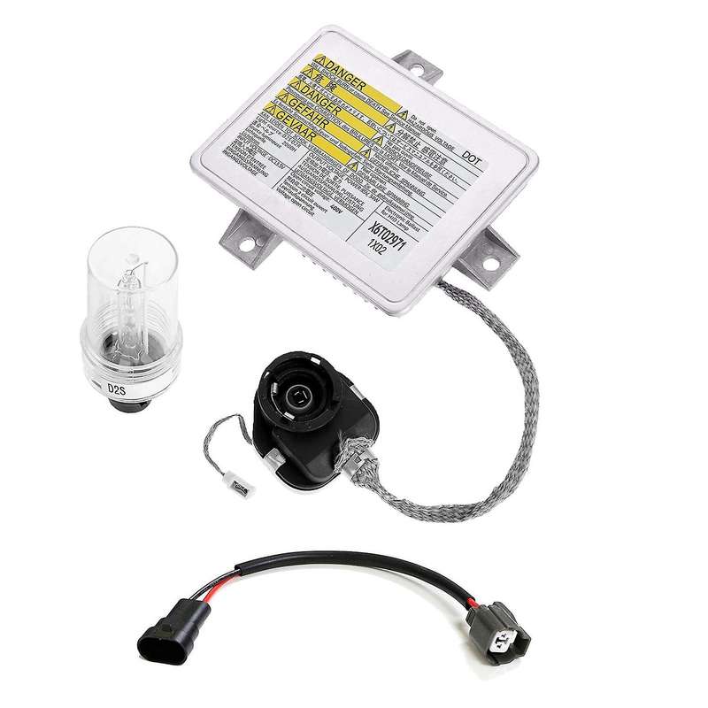 X6T02971 W3T10471 X6T02991 33119-S0K-A10 HID Headlight Ballast with Igniter and D2S Bulb & Power Cab