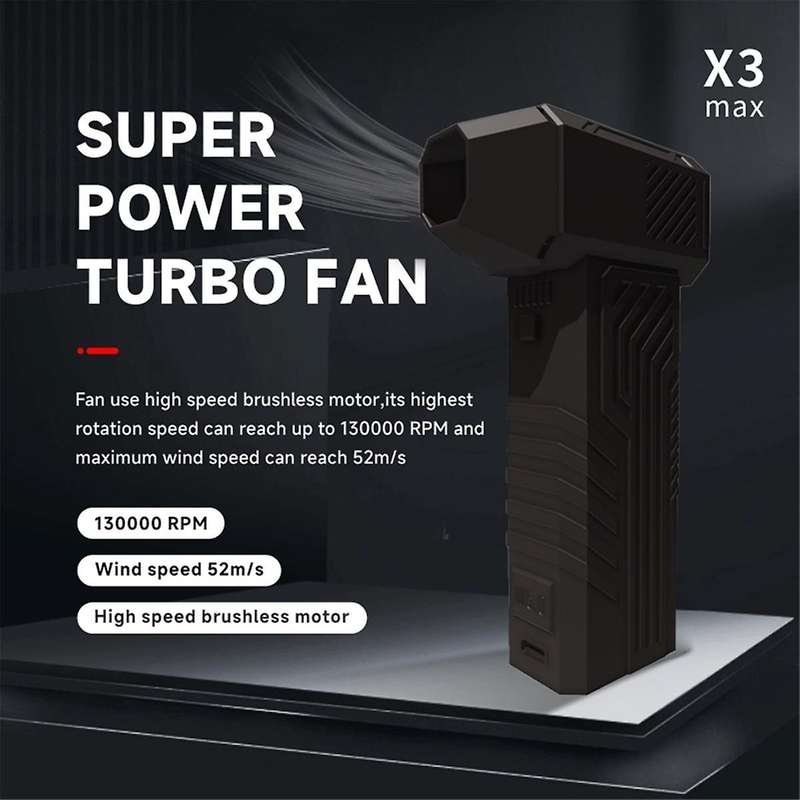 X3 MINI Turbo Jet Fan 130000RPM Wind Speed 52M/S Brushless Motor Handheld Duct Fan High-Performance