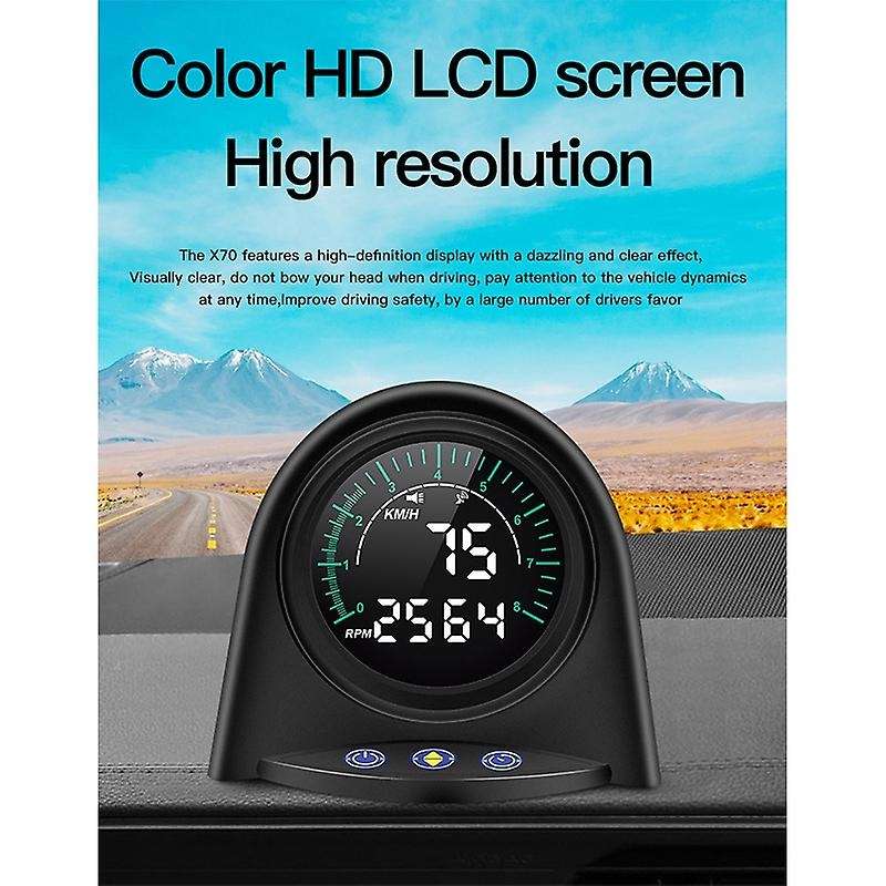 X70 OBD OBD2 HUD Speedometer Code Reader Engine RPM Monitor Speed Alarm /