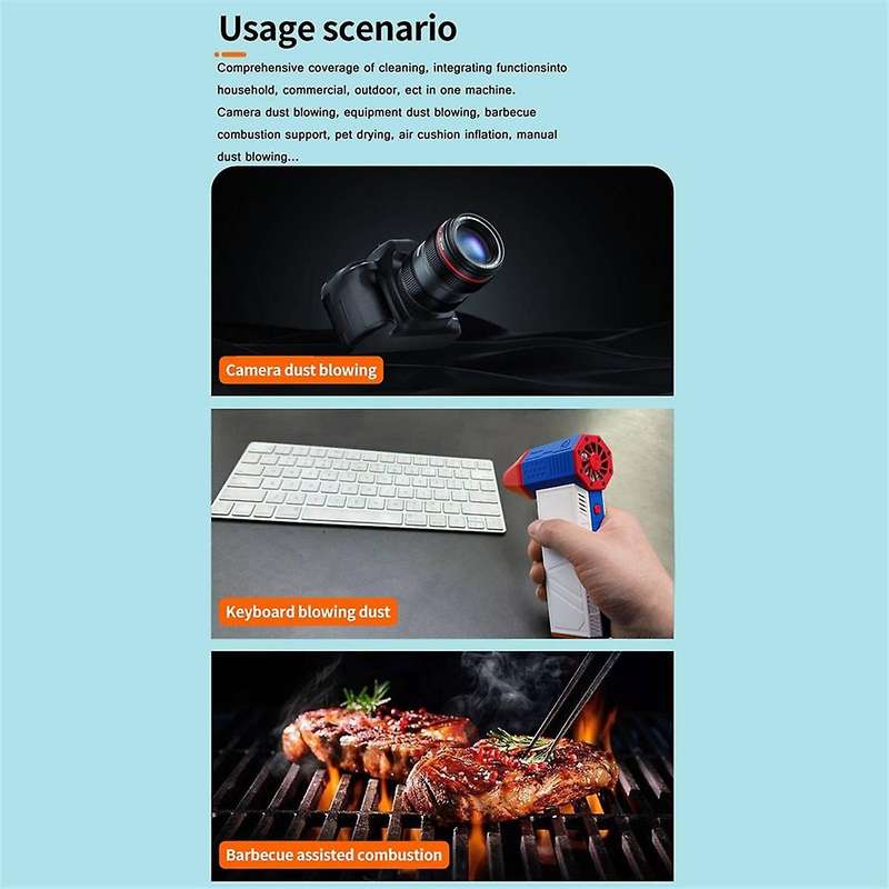 X3 Mini Turbo Jet Fan Powerful Blower 130000R 52m/S Violent Turbo Fan Electric Air Duster for PC Ke