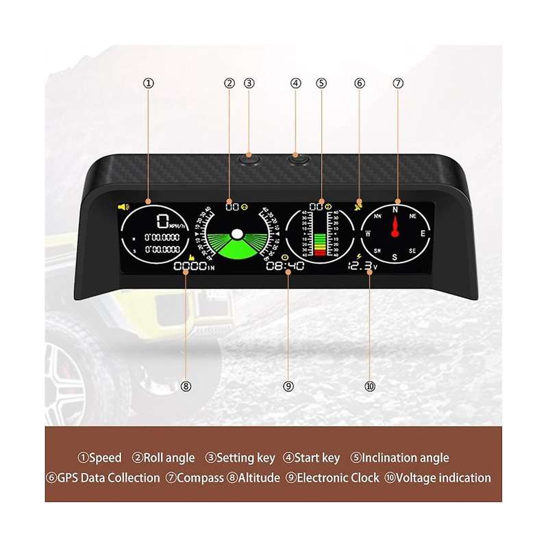 X90 Car Electronic Digital Gps Speedometer Head-up Display Tilt Meter Altimeter Compass Car Level I