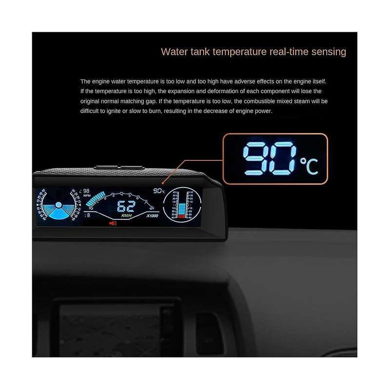 X90 On-board Computer Display Obd2 Car Speedometer Obd Gauge with Tilt Pitch Angle Protractor Displ