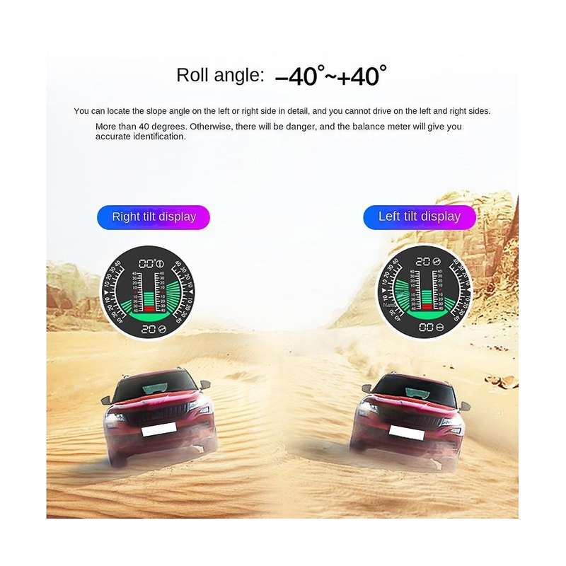 X94 Car Hud Digital Inclinometer Clinometer 4x4gps Off-road Auto Pitch Roll Angle Smart Slope Meter