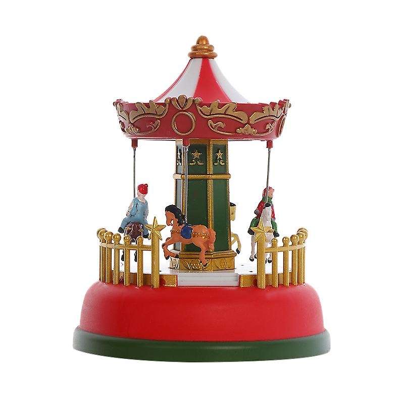 Xmas Glowing Music Carousel Ferris Wheel Christmas Gifts Decoration A