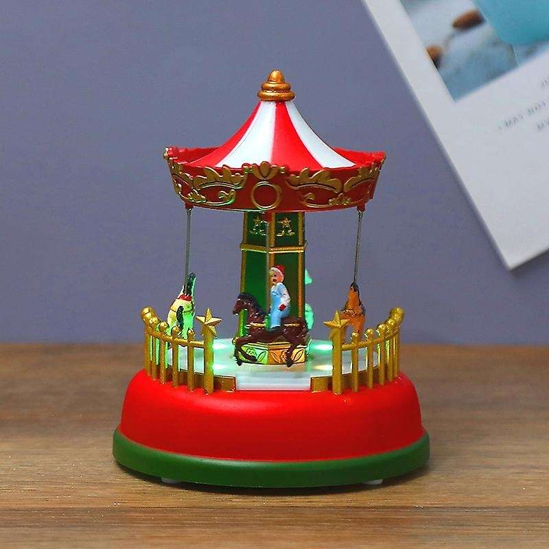 Xmas Glowing Music Carousel Ferris Wheel Christmas Gifts Decoration A