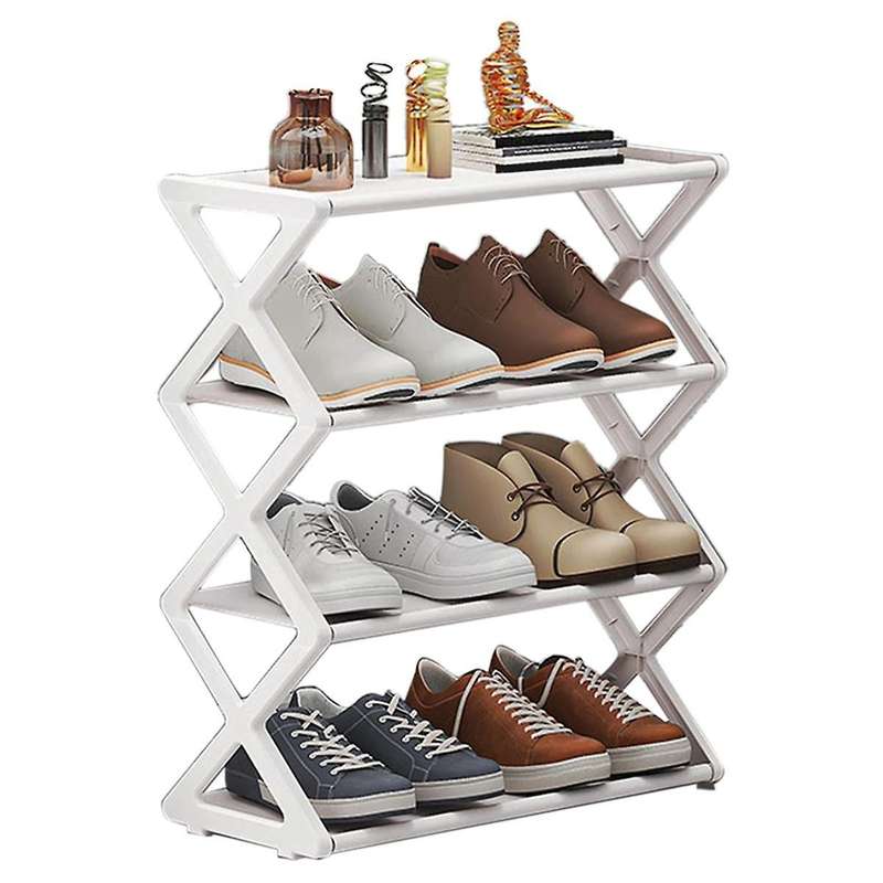 X-shaped Shoe Rack for Home Multifunctional Steel Assembly Shoecase for Students Dormitory Dustproo