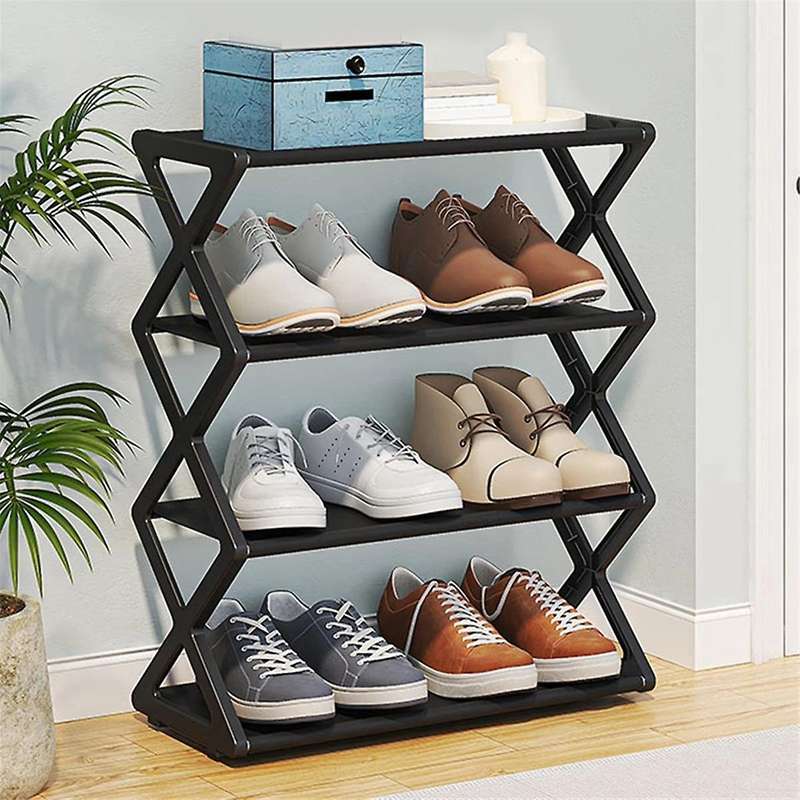 X-shaped Shoe Rack for Home Multifunctional Steel Assembly Shoecase for Students Dormitory Dustproo