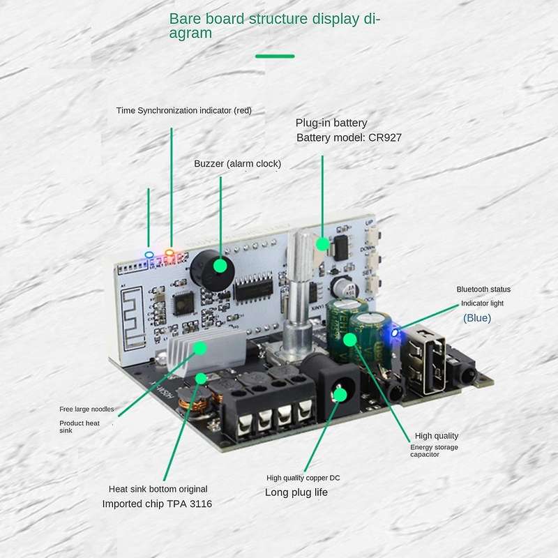 Xy-w50h Hifi Level 50wx2 Stereo Bluetooth Digital Amplifier Module with Wifi Timing Clock Bt5.0 Aud