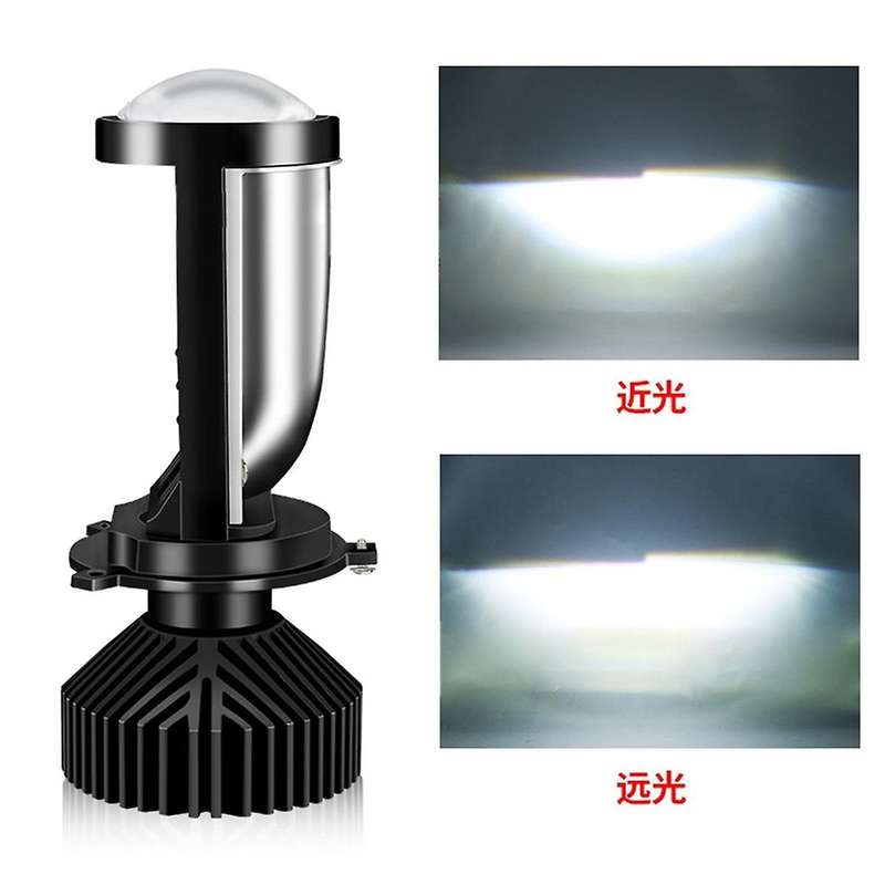 Y9 H4 LED Projector Headlight Projector Lens with Fan Cooling Automobile Hi Lo Beam Bulb