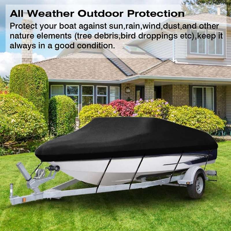 Yacht Boat Cover 11- 13FT Boat Cover Anti-UV Waterproof Heavy Duty 210D Marine Trailerable Canvas Bo