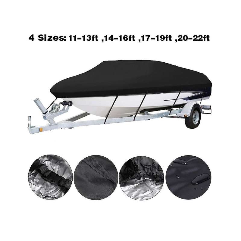 Yacht Boat Cover 14-16ft Boat Cover Anti-uv Waterproof Heavy Duty 210d Marine Trailerable Canvas Bo