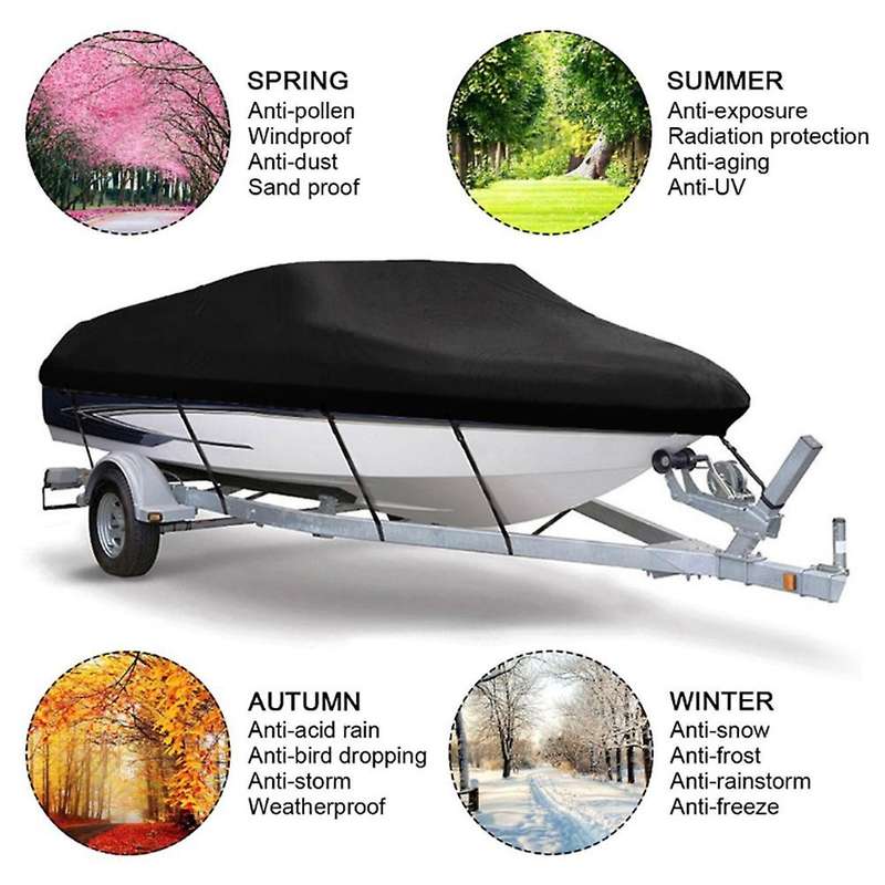 Yacht Boat Cover 17-19FT Boat Cover Anti-UV Waterproof Heavy Duty 210D Marine Trailerable Canvas Boa