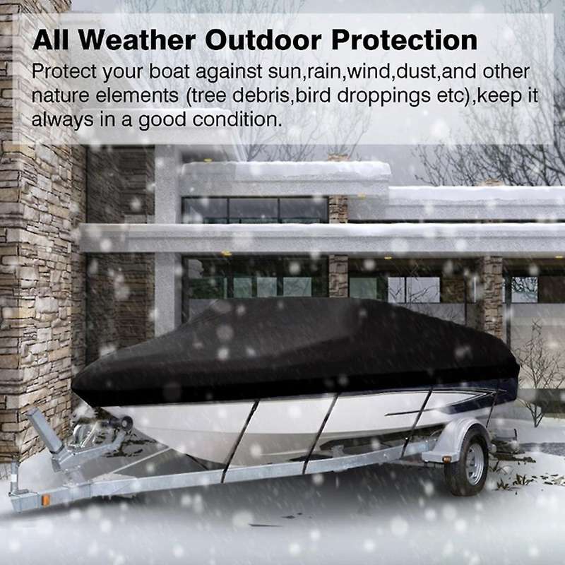 Yacht Boat Cover 17-19FT Boat Cover Anti-UV Waterproof Heavy Duty 210D Marine Trailerable Canvas Boa