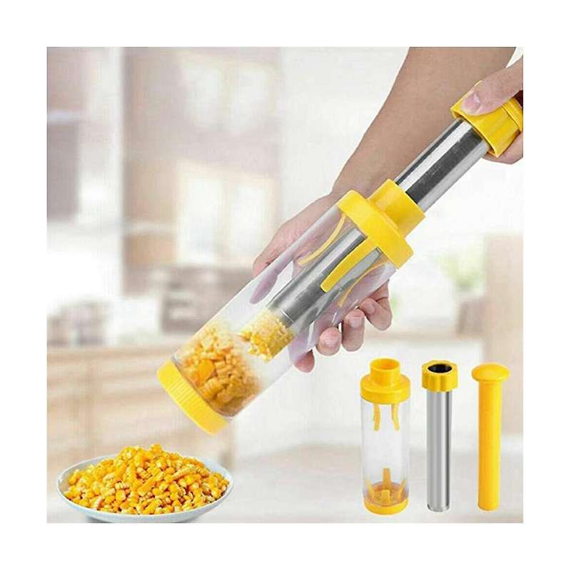Yellow Deluxe Corn Stripper, Quickly Remove Kernels From The Cob,no Splatters Or Mess,dishwasher Sa