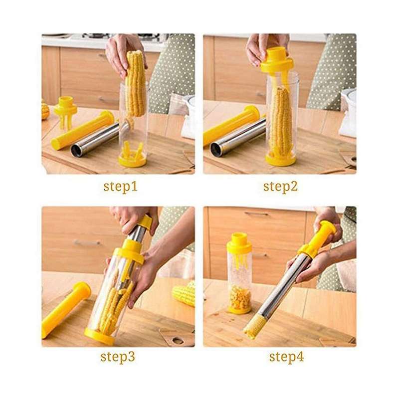 Yellow Deluxe Corn Stripper, Quickly Remove Kernels From The Cob,no Splatters Or Mess,dishwasher Sa