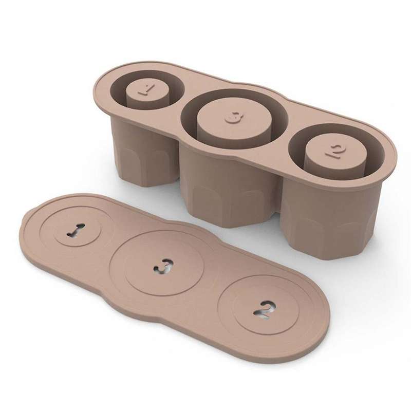Yellow Easy Release Silicone Ice Tray for Making 3 Sizes of Hollow Diamond-Shaped Ice-Cubes for Cool