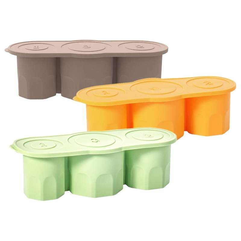 Yellow Easy Release Silicone Ice Tray for Making 3 Sizes of Hollow Diamond-Shaped Ice-Cubes for Cool