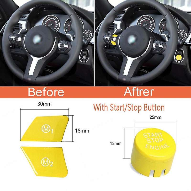 Yellow Engine Start Stop Switch Button Steering Wheel M1 M2 Switch Button for - M2 M3 M5 M6 X5M X6M
