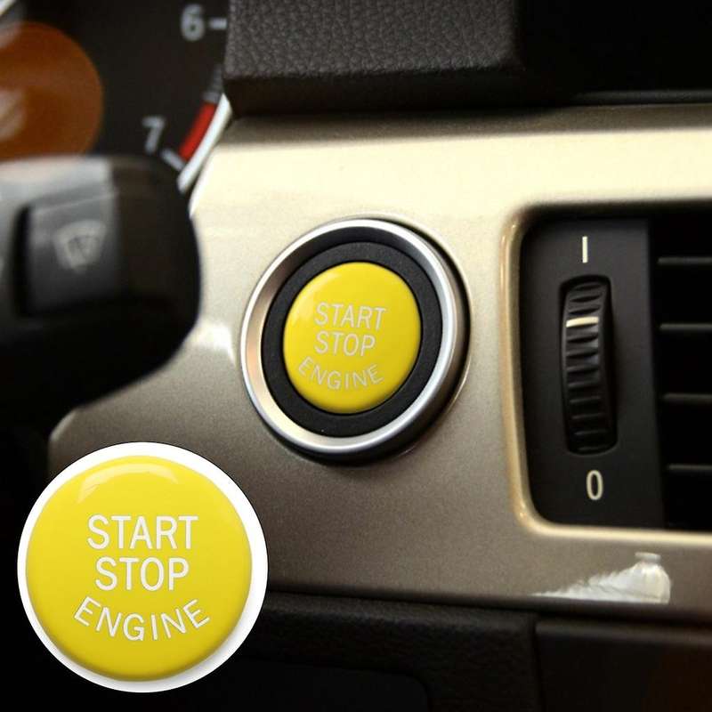 Yellow Engine Start Stop Button Cover for E-Chassis E46 E60 E90 E92 E87 E82 E64 E70 E71 E53 E89 E39