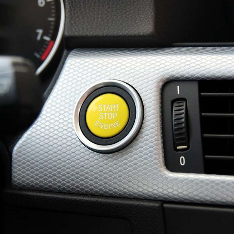 Yellow Engine Start Stop Button Cover for E-Chassis E46 E60 E90 E92 E87 E82 E64 E70 E71 E53 E89 E39