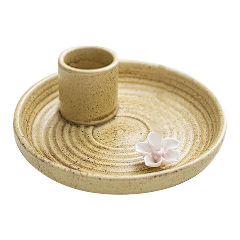 Yellow Icense Holder,Ceramic Incense Holder,Scent Wood Stand, Simple,Modern Terracotta Incense Burn