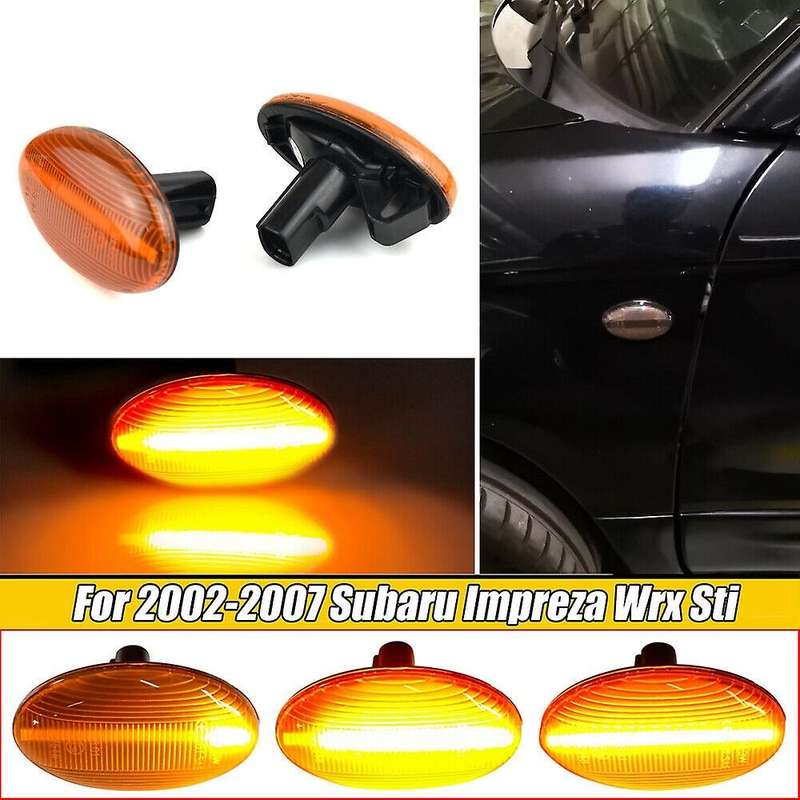 Yellow LED Dynamic Turn Signal Lamp Side Marker Lights for 02-07 Liberty 00-03 Forester 01-05