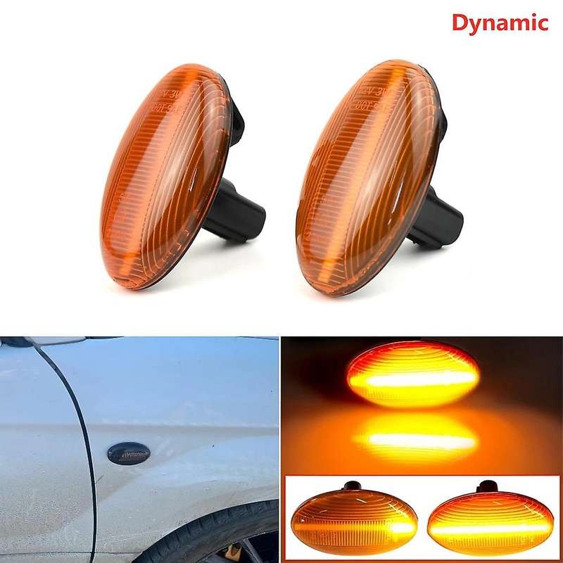 Yellow LED Dynamic Turn Signal Lamp Side Marker Lights for 02-07 Liberty 00-03 Forester 01-05