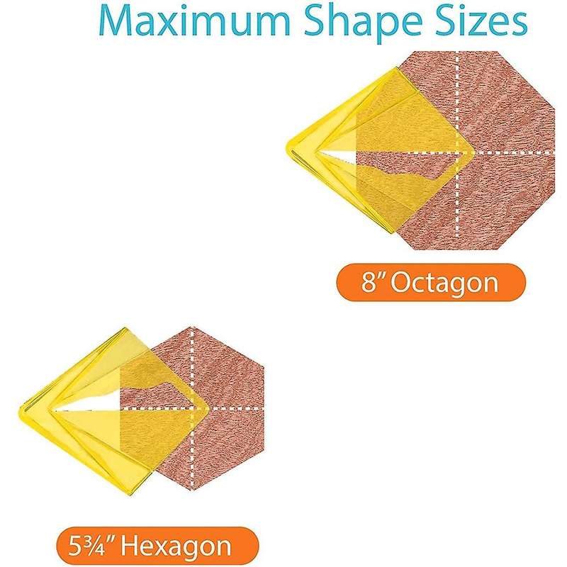 Yellow Transparent Center Finder for 8 Inch Square Round Octagon and 5-3/4 Inch Hexagon Shaped for W