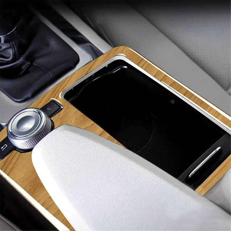 Yellow Wood Grain Gear Shift Panel Trim for W204 2007-2013 W212 2010-2012
