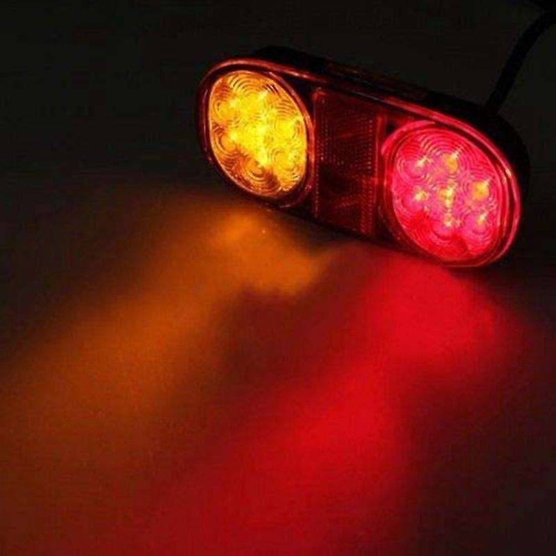 Yellow+Red LED Tail Lights Stop ABS Waterproof Indicator Car Boat Trailer Bulbs Accessories DC 10-30