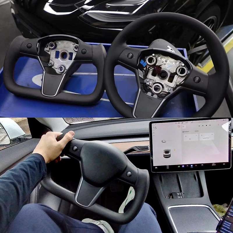 Yoke Steering Wheel Steering for 2017-2023 Model Y Steering Racing Custom Styling No Heating Side H