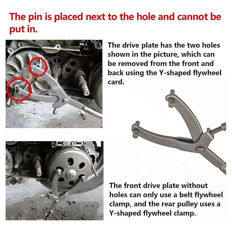 Y-type Motorcycle Scooter Flywheel Clamp Wrench Belt Clutch Disassembling and Fixing Tool
