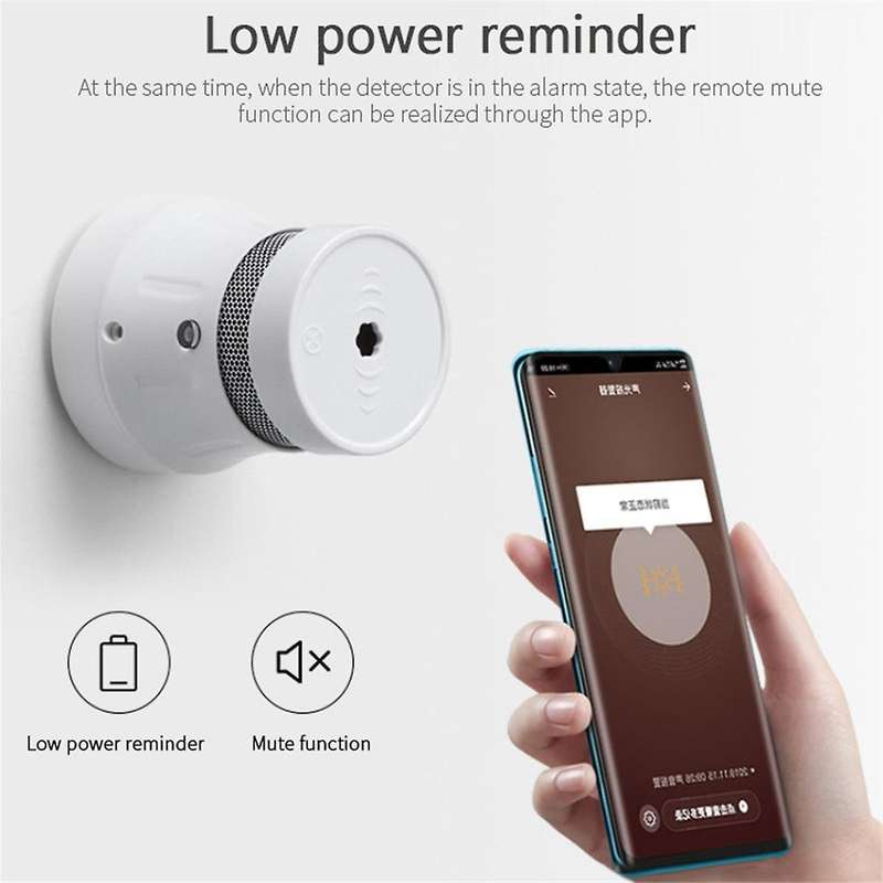 Zigbee Graffiti Smoke Detector App Notification Wireless Smoke Sensor Multifunctional Portable Smar